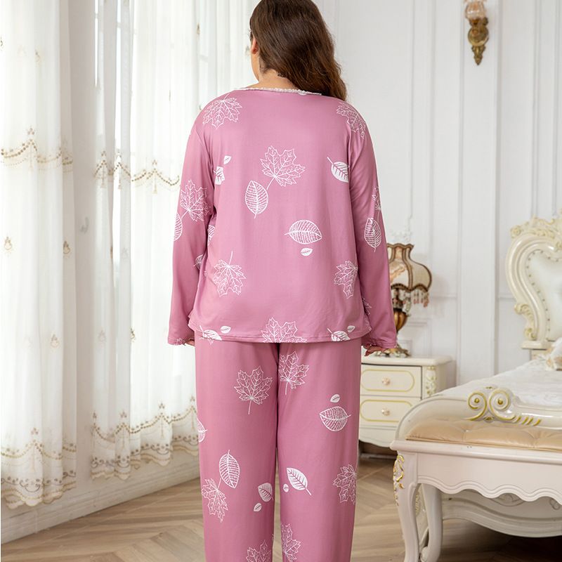 2025 New Women's Plus Size Sleeve Long Pants Homewear Set TEMY_voghion.com
