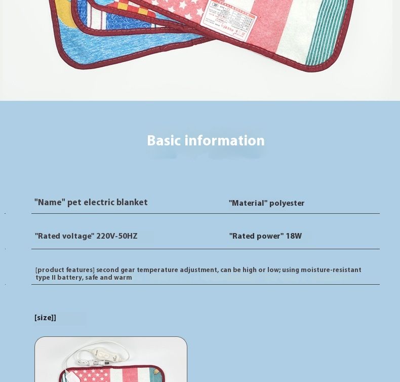Pet Blanket, Dog Cat Hamster Nest Cage Winter Warm Heating Mat, Electric Blanket_voghion.com