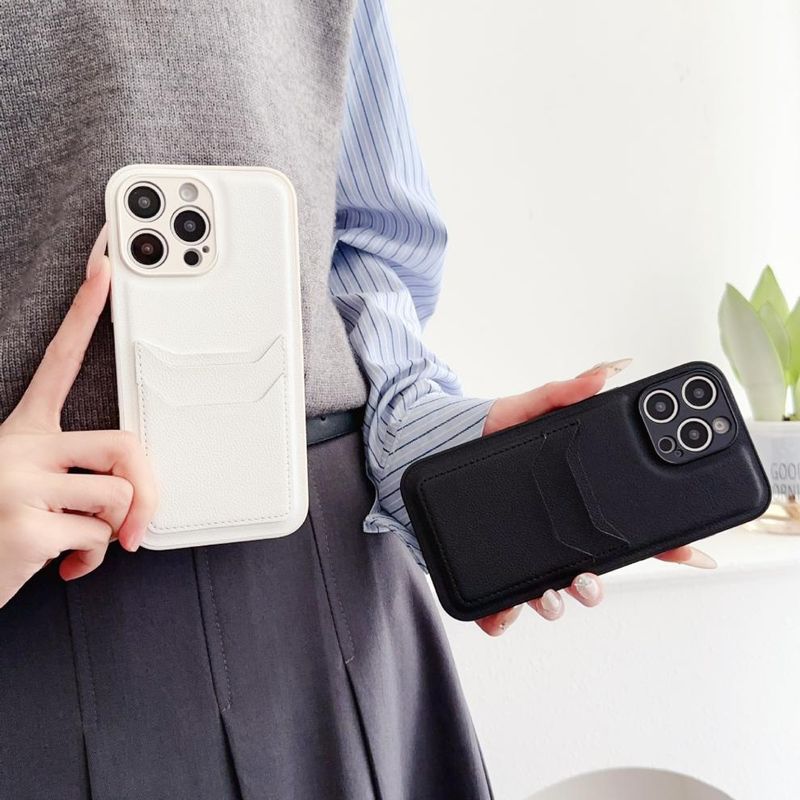 Custodia compatibile con iPhone 16 Pro Max TechGlobe, 15 colori, in pelle tinta unita, con 14 fori di precisione e 13 slot per carte, dritta_voghion.com