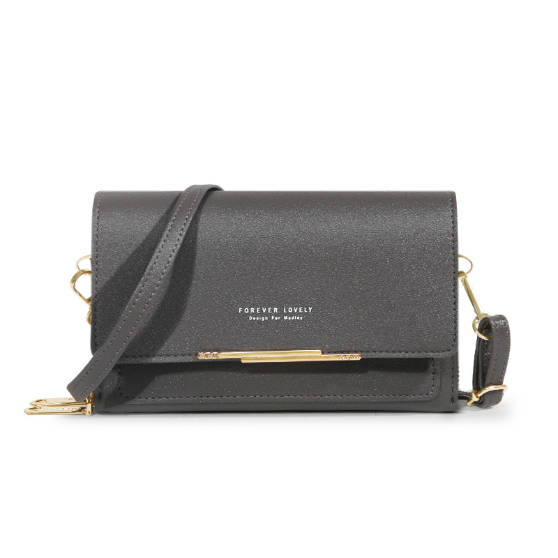 Kleine Umhängetasche für Damen, Umhängetasche mit Metalldekor und mehreren Reißverschlüssen für Telefon, tragbare Handtasche_voghion.com