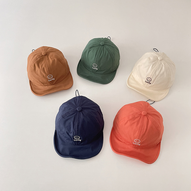 Primavera Verano bebé sombreros de sol encantador patrón de sonrisa niños niñas suave ala béisbol C algodón otoño niños pico_voghion.com