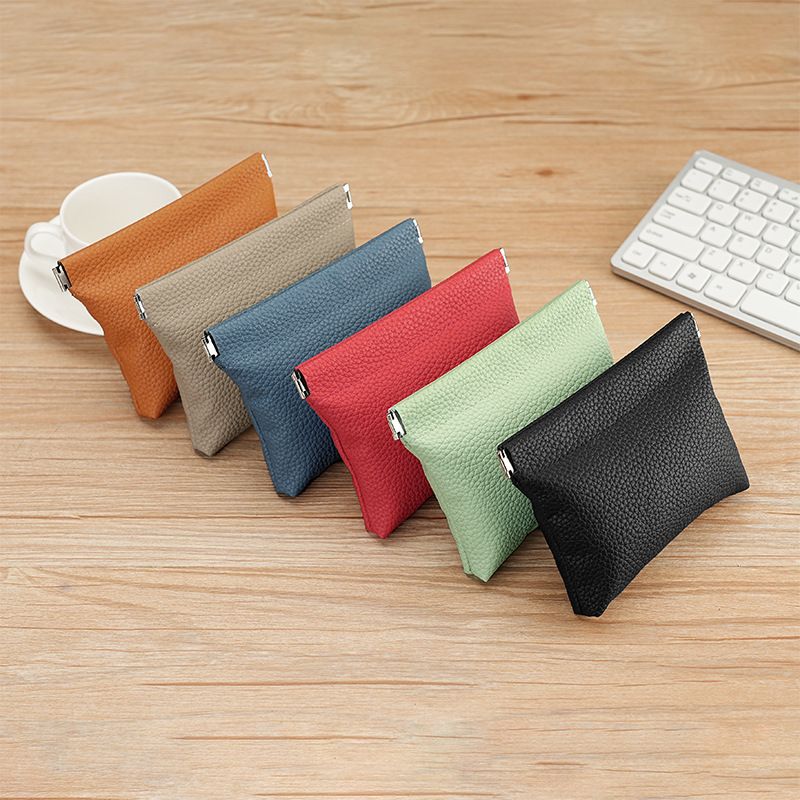 Mini borsa da donna con motivo litchi, portamonete con chiusura a scatto per chiavi auto, carte di credito, piccolo astuccio per rossetto_voghion.com