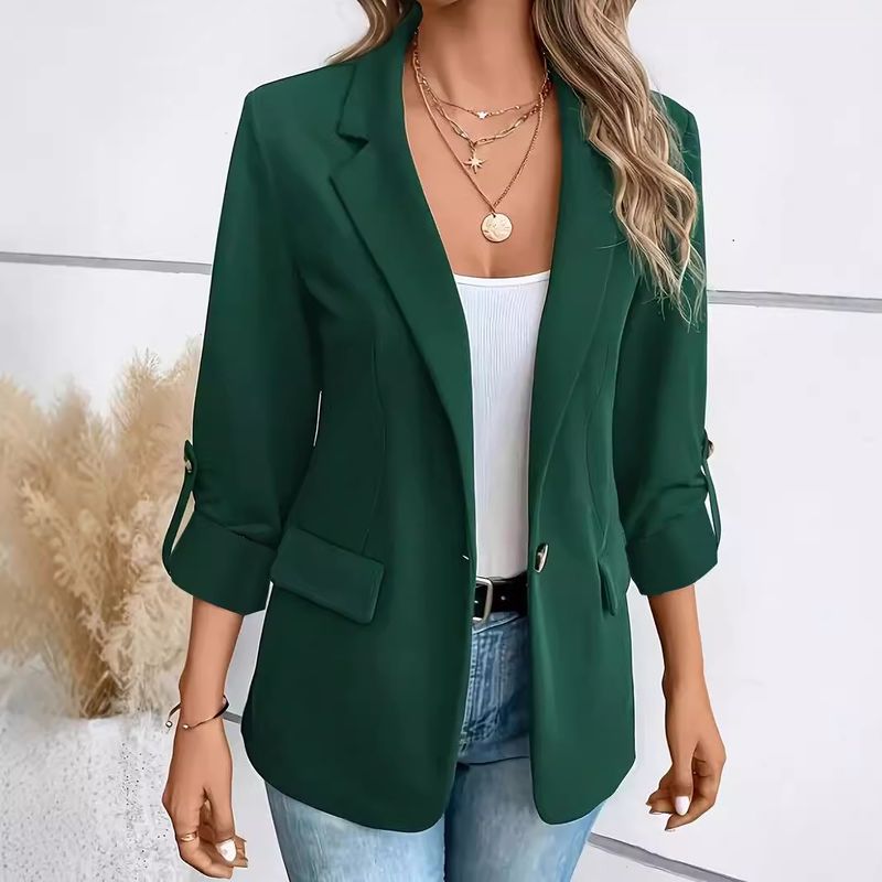 Autumn And Winter Fashion Solid Color Versatile Long-sleeved Blazer Women's Clothing_voghion.com