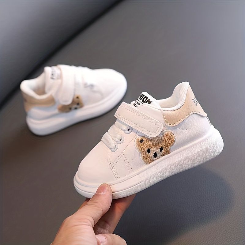 Lässige, süße, bestickte Bären-Low-Top-Jungen, atmungsaktive, bequeme, rutschfeste Sneakers zum Gehen und Laufen im Freien, Herbst_voghion.com