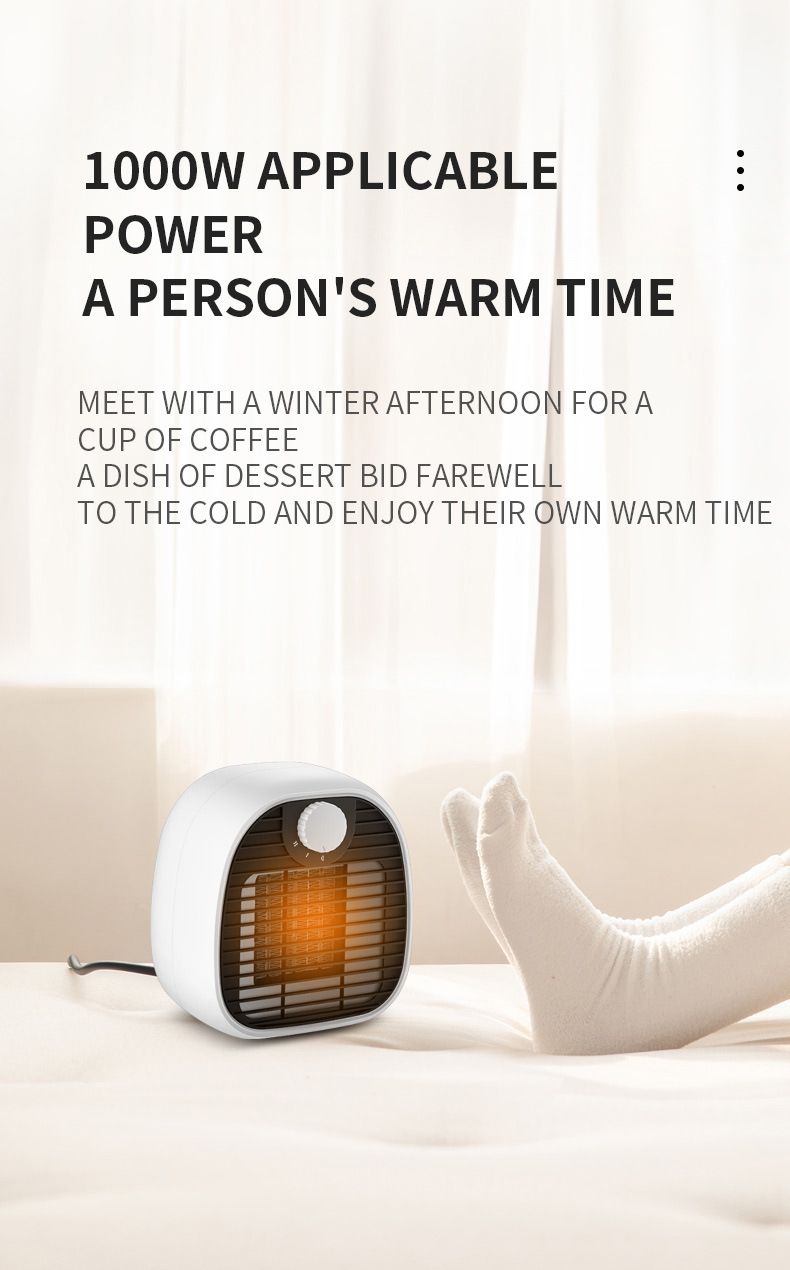Mini Indoor Electric Heater, Fast Heating Desktop Warmer For Office And Small Spaces, Compact And Portable Design, Safe For Dormitory, US/EU Standard_voghion.com