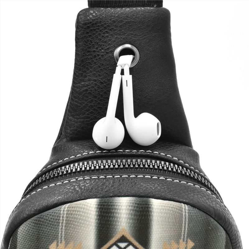 Kleine Umhängetasche für Damen aus Canvas, Crossbody-Gürteltasche, Reise-Brusttasche, Bohemian-Ethno-Stil, verstellbarer Riemen mit mehreren Reißverschlüssen._voghion.com