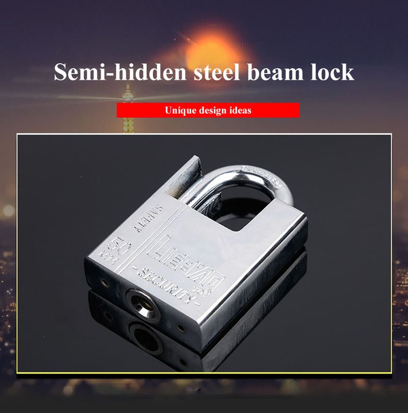 Cadenas à clé étanche et antirouille, cadenas multifonctionnel, serrure de fenêtre à tête déverrouillée antivol pour porte_voghion.com