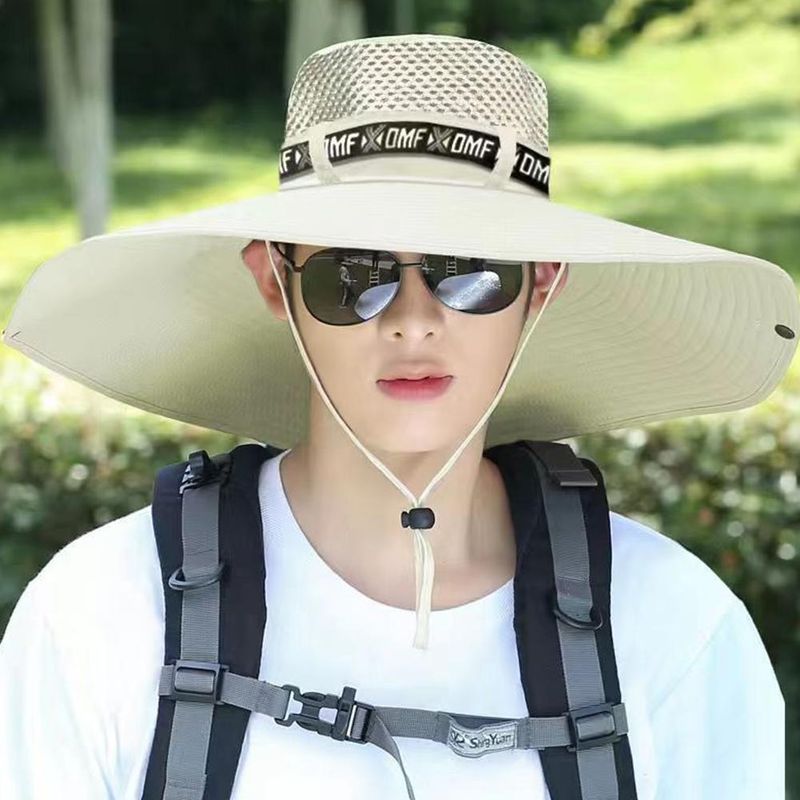 Chapeau de soleil à large bord de 5,9 pouces, protection UV, casquette de pêcheur respirante, pliable, pour hommes et femmes, pêche en plein air, randonnée, plage_voghion.com