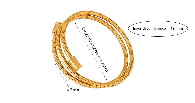 Simple Snake Bone Chain Multi-layer Stacked Fashionable Versatile Titanium Steel Gold-plated Bracelet Jewelry Women_voghion.com