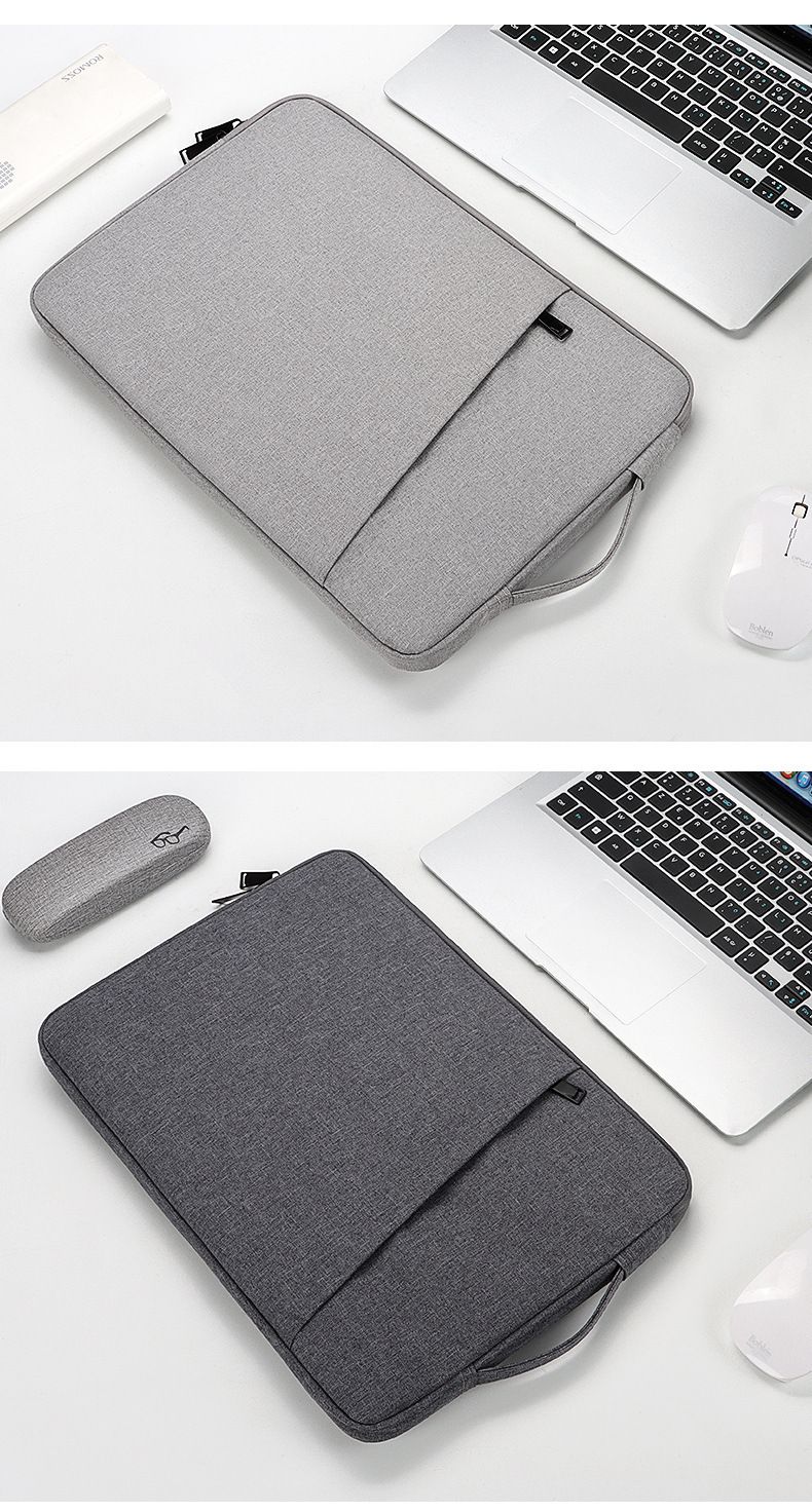 Bolso para portátil de mujer para MacBook/tableta de 14 a 15,6 pulgadas - Elegante bolso con protección acolchada (resistente al agua, con múltiples bolsillos, ligero, negro/rosa)_voghion.com