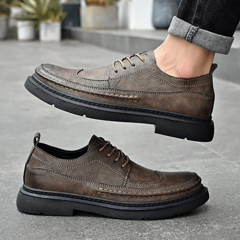 Slip da uomo in pelle comoda, casual, trekking, passeggiate, escursionismo, leggero_voghion.com