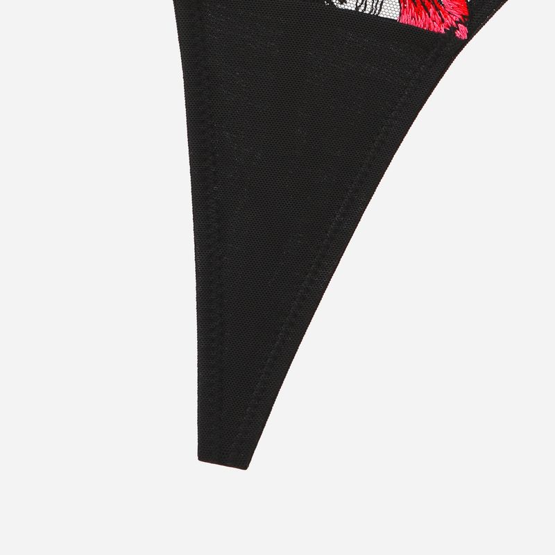 Women's Intimates Gathered Anti Droop Pure Desire Palace Style Embroidery Sexy Underwear Thin_voghion.com