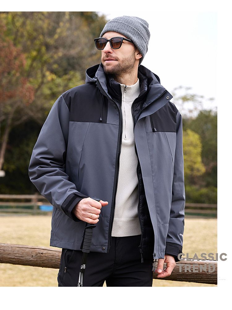 Korean Style Men's Down Jacket – Trendy Couple Matching Hooded Puffer Coat, Lightweight & Fashionable (Black/Ivory White/Tea Green, XS-3XL)_voghion.com