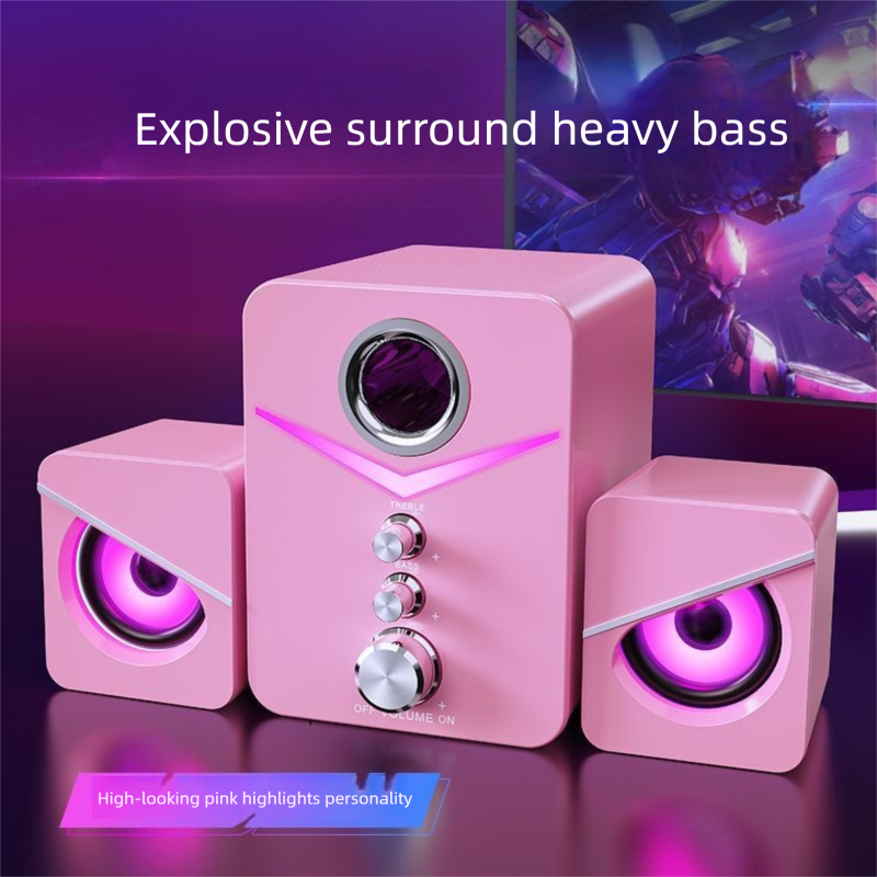 E-Sports Audio Computer Desktop Home High-Quality Dual Speaker Bluetooth Wired USB Subwoofer_voghion.com