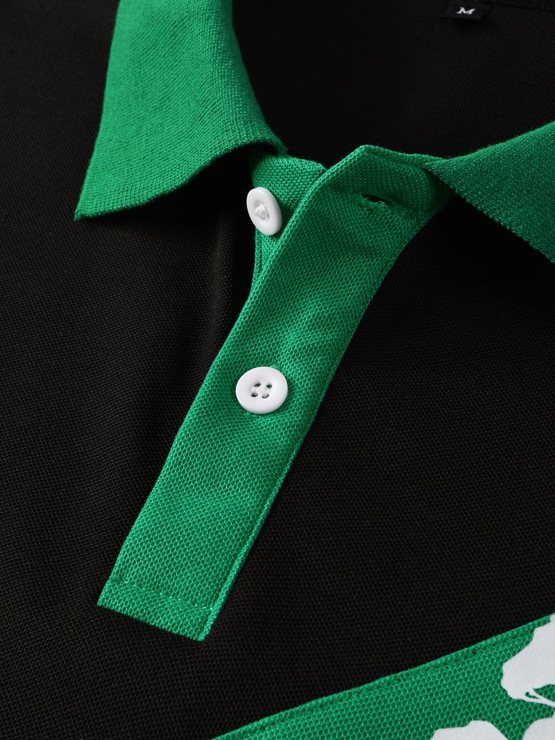 Men's Breathable Polo Shirts - Casual Business Short Sleeve Shirt With Relaxed Fit | Moisture-Wicking Golf & Office Wear (S-2XL, Emerald Green)_voghion.com
