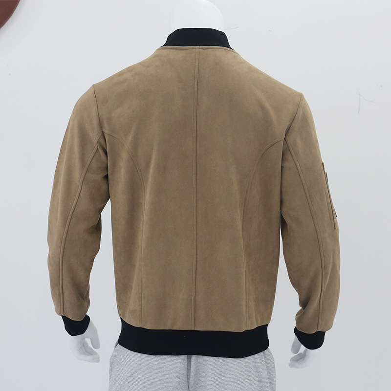 Men's Clothing Autumn and Winter Suede Stand Collar Men's Button Cardigan Jacket Casual Retro Jacket Men_voghion.com