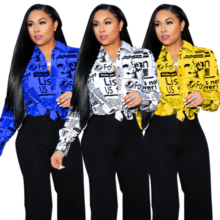 Sexy, lässiges, bedrucktes Langarmshirt für Damen_voghion.com