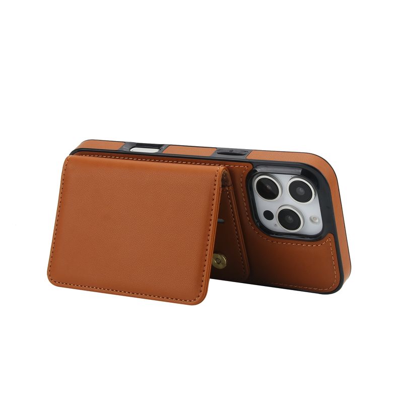 Custodia in pelle con chiusura magnetica per iPhone 16 Pro Max 14 15 Plus 13 12 11, porta carte con blocco RFID e tracolla._voghion.com