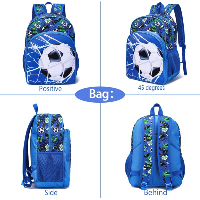 Kids Backpacks Football Three Piece Schoolbag Hot Sale Cute Elementary School Student Backpack Backpack_voghion.com