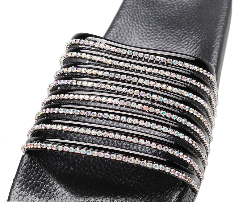 Olesale New Style Ready Stock Cross Border Independent Station Plus Size Craft Hausschuhe Shiny Diamond Sandalen Casual One Line Damen Sandalen_voghion.com