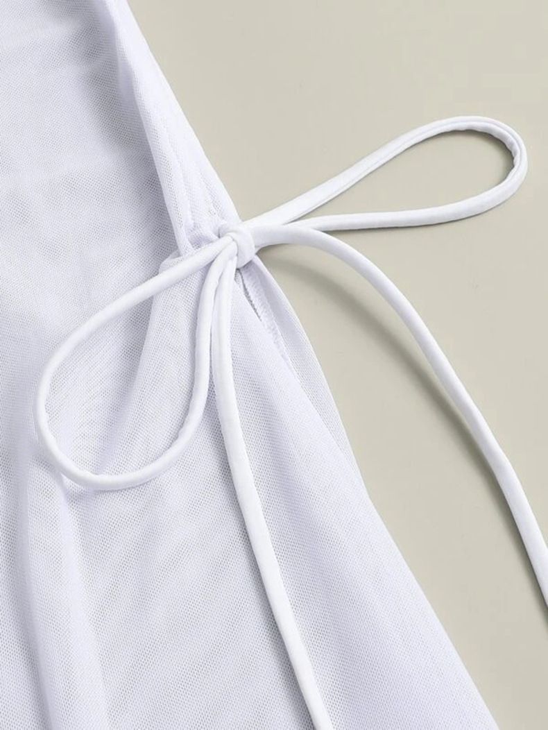Damenbekleidung Neuer einfarbiger Bikini-Überzug Strandrock Dreiteiliger High-End-Badeanzug für heiße Quellen_voghion.com