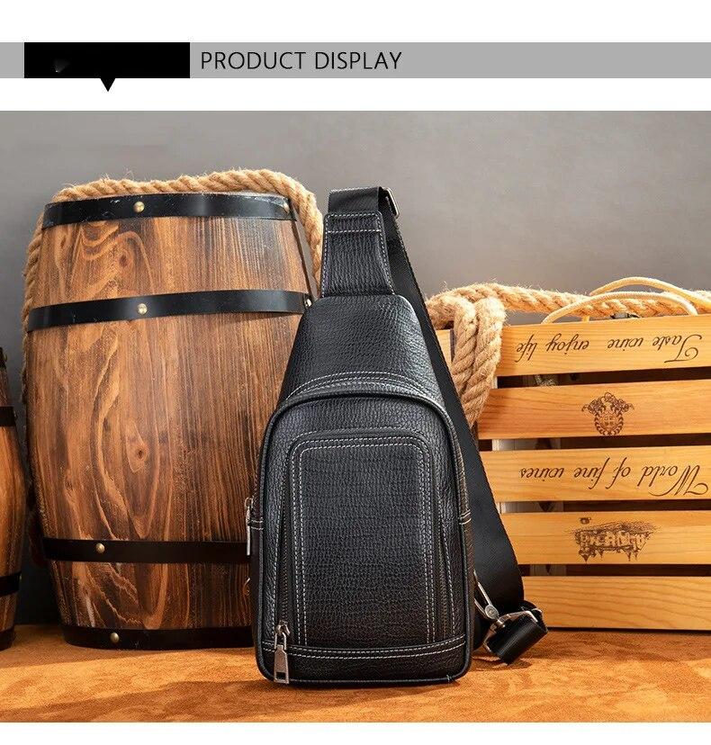 Malunte Large Capacity Genuine Leather Shoulder Car Sewn Men's Crossbody Chest Bag_voghion.com