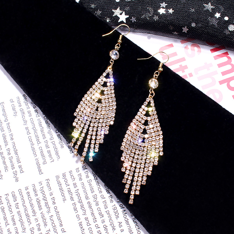 Orecchini da donna Celebrità di Internet con personalità versatile in stile coreano orecchini lunghi con nappe orecchini orecchini a bottone_voghion.com