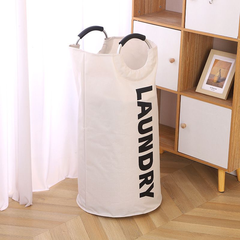 1pc 25.1gal Fabric Laundry Basket With Padded Handles Collapsible Laundry Basket Bathroom Storage And Organization_voghion.com