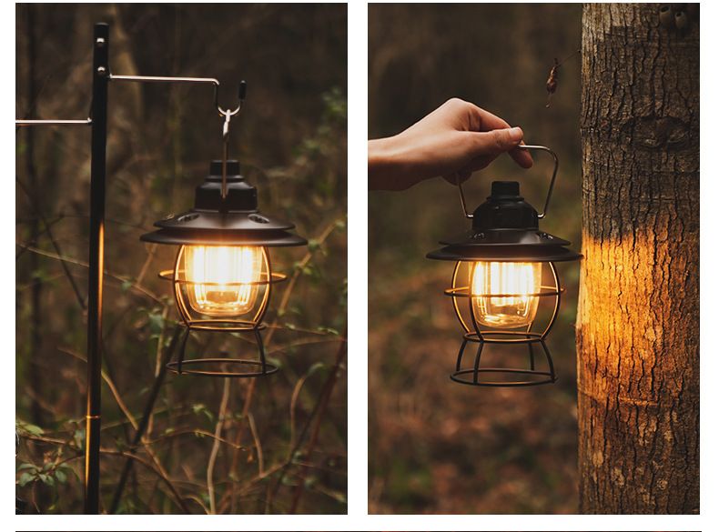 Cross-Border Retro LED Outdoor Waterproof Multi-Functional Camping Light Portable Camp Lighting Lantern_voghion.com