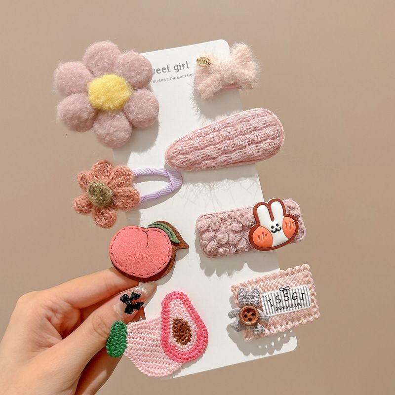 Fermaglio per capelli color caffè, morbido, autunnale e invernale, per donna, con graziosa frangia laterale, accessorio per capelli con fermaglio dritto_voghion.com