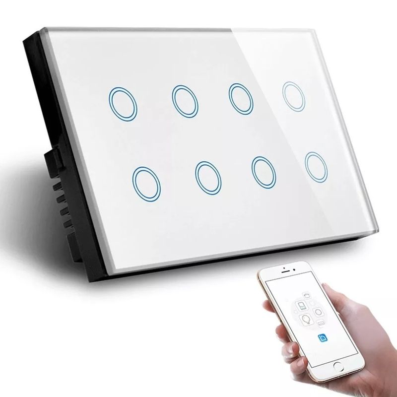 AUBESS Tuya WIFI Smart 147Typ Glas Touch Panel Interrupter 6/8/10Gang Liicht Wandschalter Alexa Google Home App Kontroll_voghion.com
