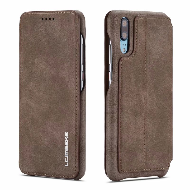 Huawei P20 P30 P40 Pro Lite İnce İnce Kart Yuvalı Lüks Deri Kapaklı Kılıf_voghion.com