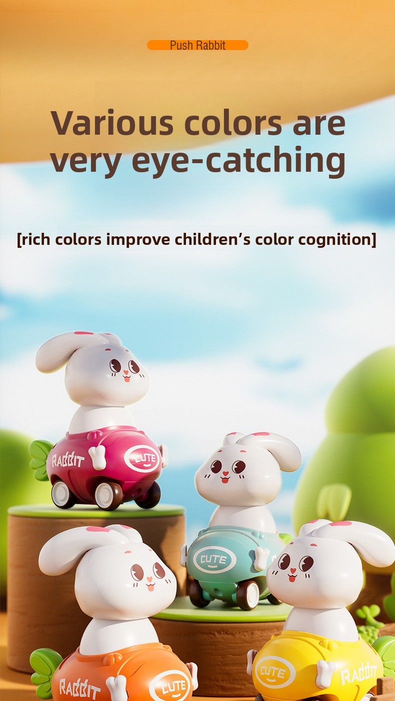 Rabbit Push Baby Children Finger Girl Boy Small Pull Back Car Interactive Toy_voghion.com
