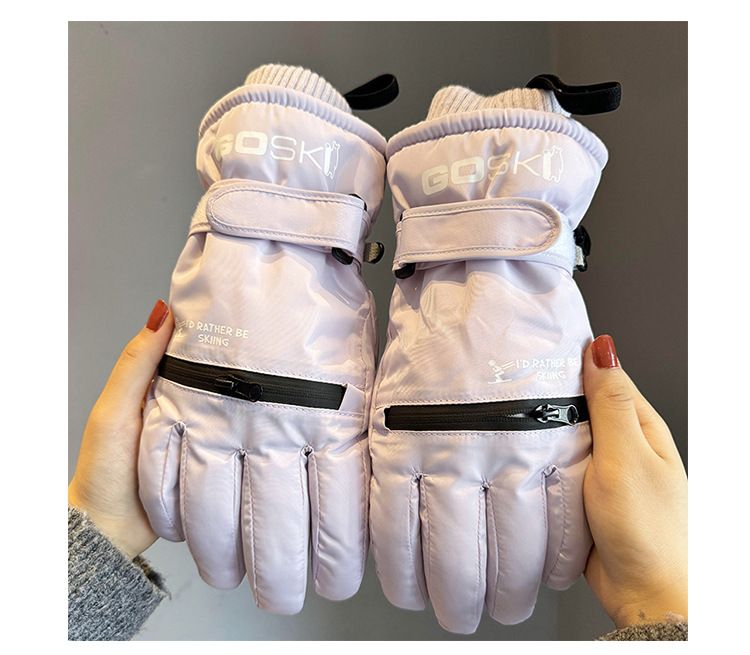 Herren-Skihandschuhe mit Fleecefutter, verdickt, warm, kältebeständig, zum Reiten im Freien, Schneespielen, Elektrofahrrad, Touchscreen, Reißverschlusstasche_voghion.com