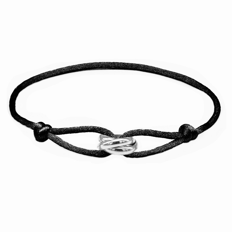 Designer Hand Woven Couple Stainless Steel DIY Bracelet With Three Color And Three Ring Adjustable Bracelet, Women's Fashionable Jewelry Accessories_voghion.com
