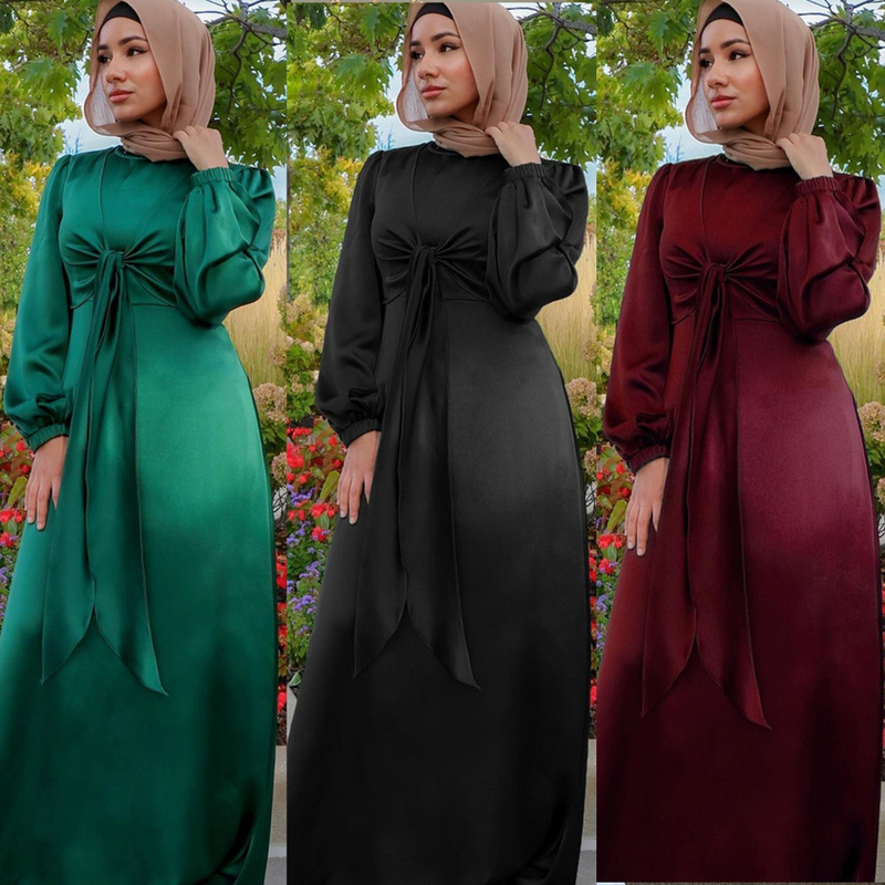 Ženska oblačila Obleke Bližnji vzhod Dubaj Muslimanske ženske halje z elegantnimi dolgimi krili_voghion.com