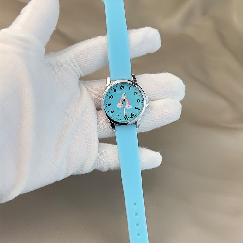 Student Watch Children's Watch Cute Rainbow Silicone Watch Luminous Pointer Student Watch_voghion.com