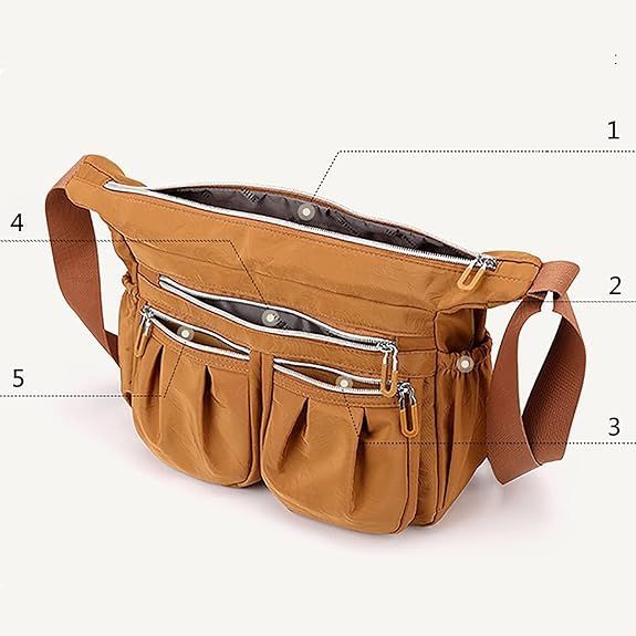 NICOLE & DORIS Women's Cross-body Bags Casual Shoulder Bag Multi Pocket Fashion Satchel Bag Nylon Side Bag_voghion.com