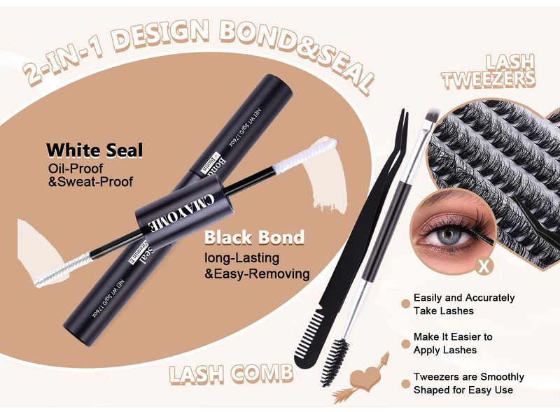 European and American cross border DIY segmented false eyelashes set 30D40D50D80D dense D curved single cluster eyelashes_voghion.com