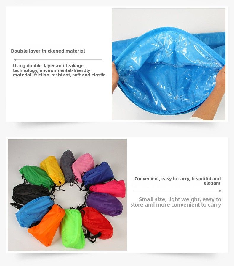 Outdoor Portable Lazy Inflatable Sofa Camping Beach Grass Park Air Bed Single Sleeping Bag_voghion.com