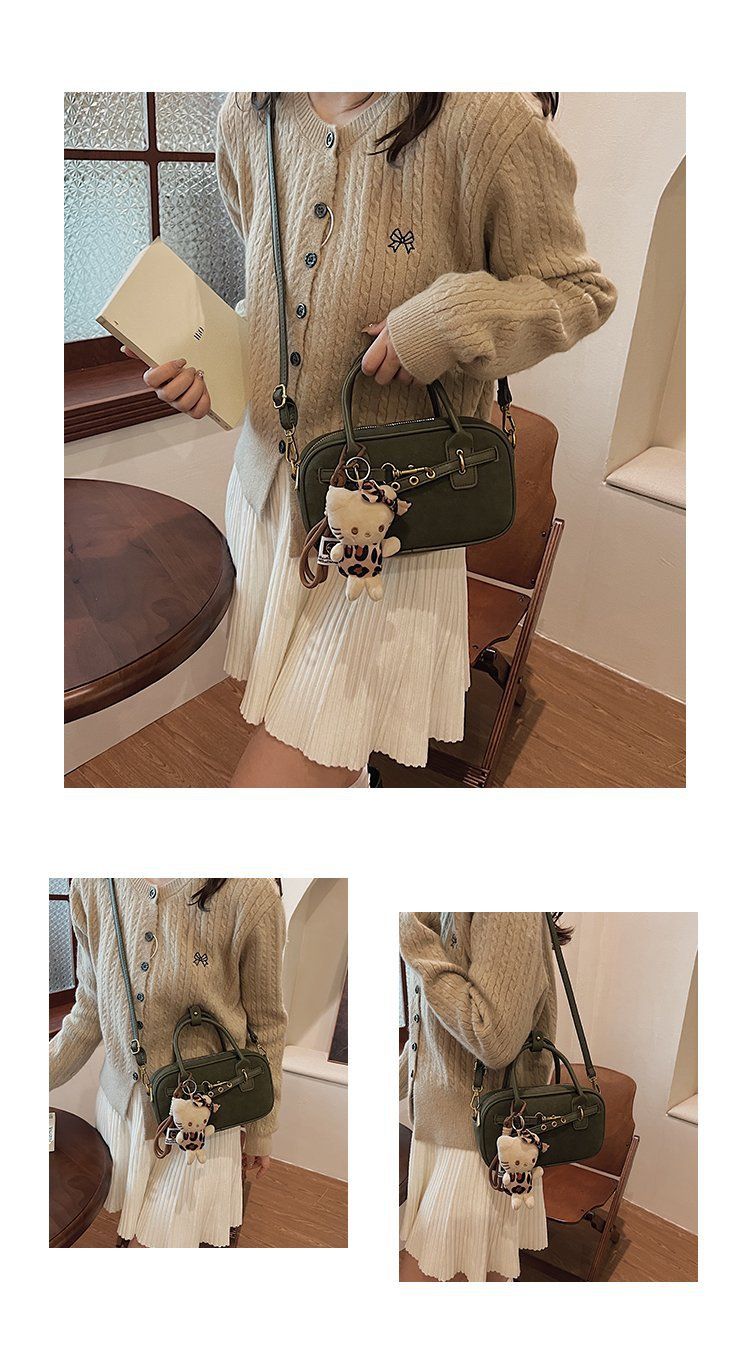 Pull down with detailed pictures, stitching, shoulder bag zipper, 2024 summer PU Boston_voghion.com