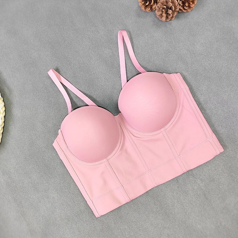 Vêtements pour femmes, caraco grande taille sans sous-vêtements, hauts pour filles sexy, style court, nombril exposé, haut tube sexy en arête de poisson, couleur unie_voghion.com