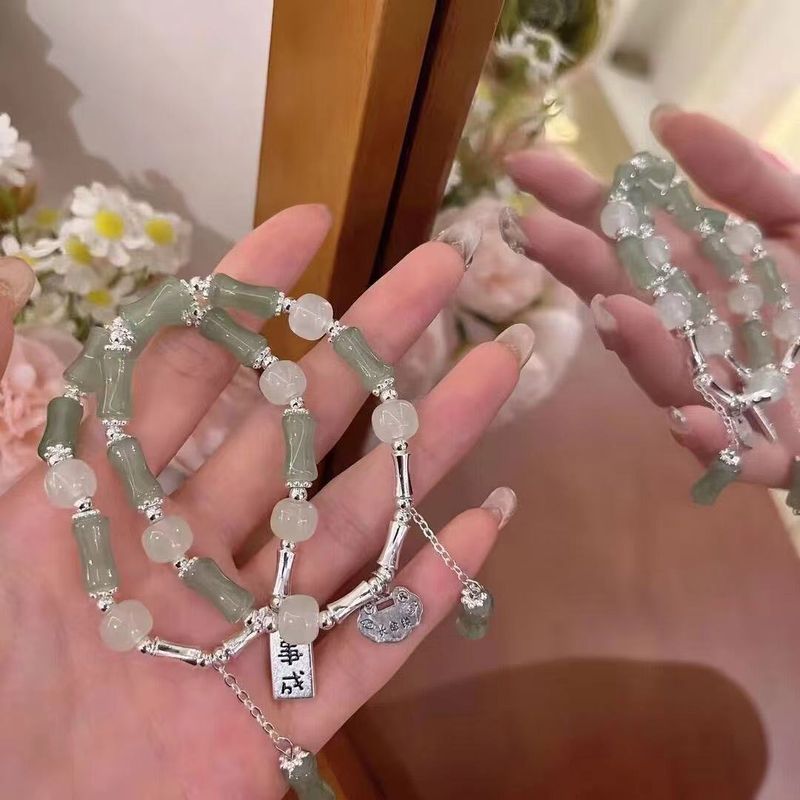 Braccialetto di sicurezza con nodo di bambù in stile etnico cinese per donna 2024 Nuovo design di alta qualità_voghion.com