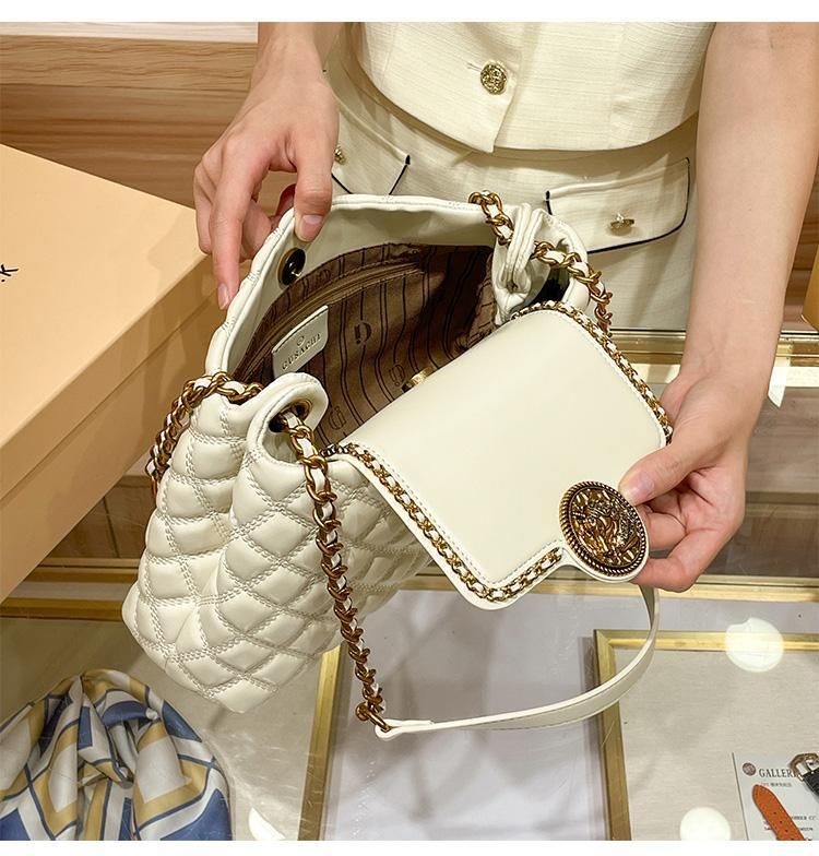 Borsa a catena in vera pelle per donna con un tocco di alta qualità, borsa a tracolla singola sottobraccio di grande capacità, nuova tendenza 2024_voghion.com