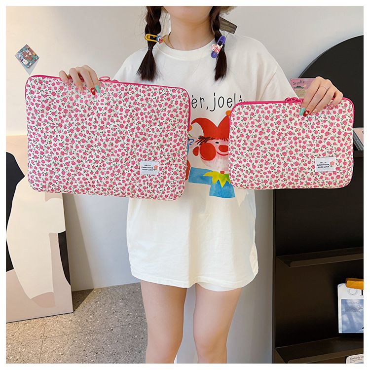 Simple Shockproof IPad Tablet Bag MacBook 13 Inch Cute Floral Notebook Liner Bag Ins_voghion.com