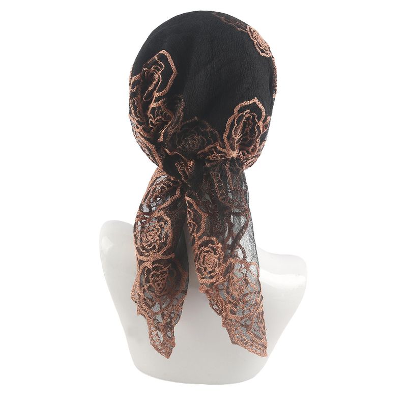 Muslimský šátek na hlavu, muslimský šátek s růžovou výšivkou, elegantní prodyšný gázový šátek, zakřivený klobouk, jednoduchý svetr, šátek na hlavu_voghion.com
