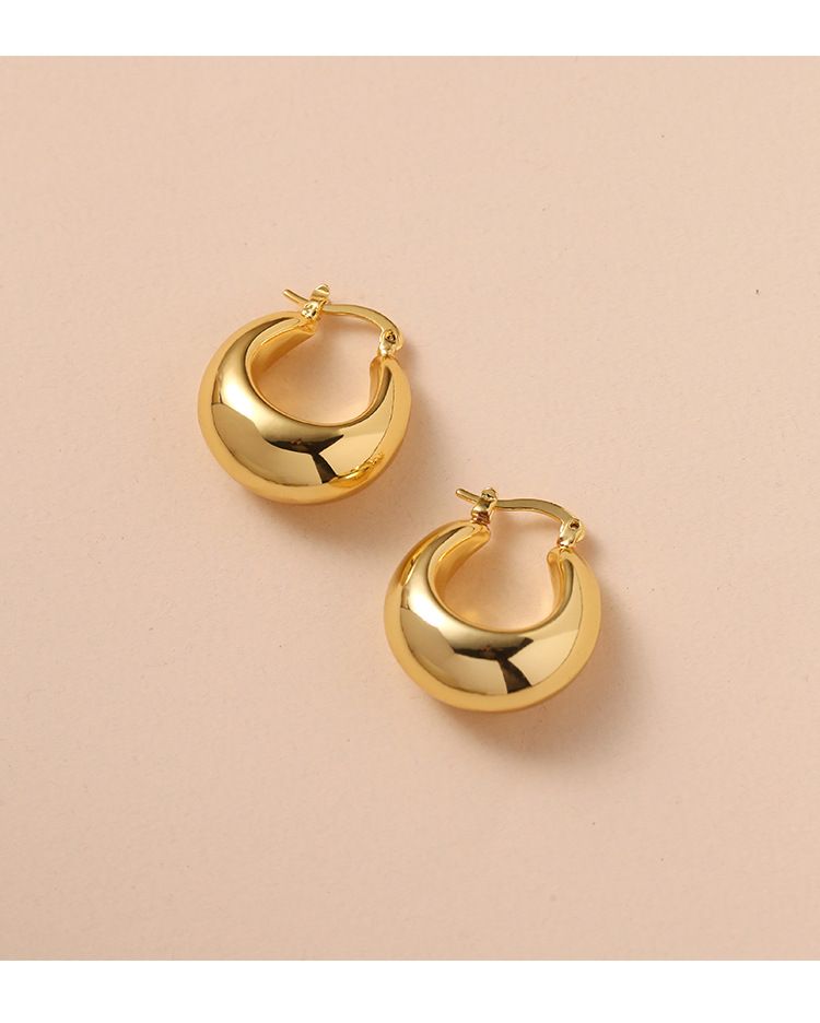 Orecchini semplici retrò francesi di alta qualità, orecchini da donna con temperamento, orecchini in vero oro placcato in rame, orecchini con ago in argento_voghion.com