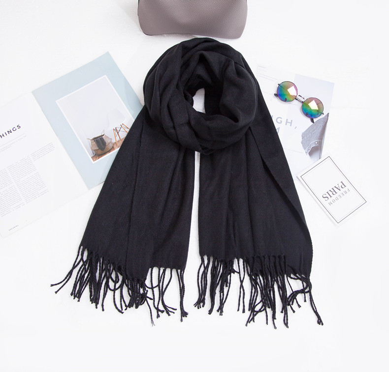 Women's Scarves imitation cashmere solid color scarf men and women couples solid color scarf shawl _voghion.com
