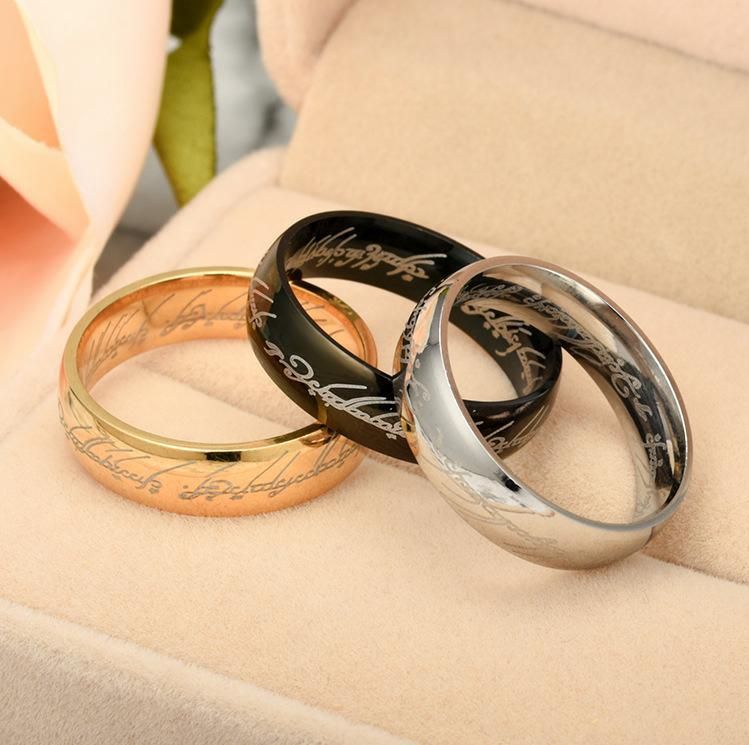 Stainless 6mm Inner Outer Ball Magic Ring Engraving Japanese And Korean Titanium Steel Minimalist Jewelry_voghion.com