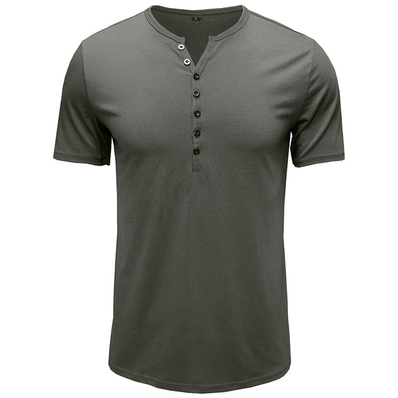 2025d Summer New Short Sleeve Men's T-Shirt Clothing Henley Shirt Shirts_voghion.com